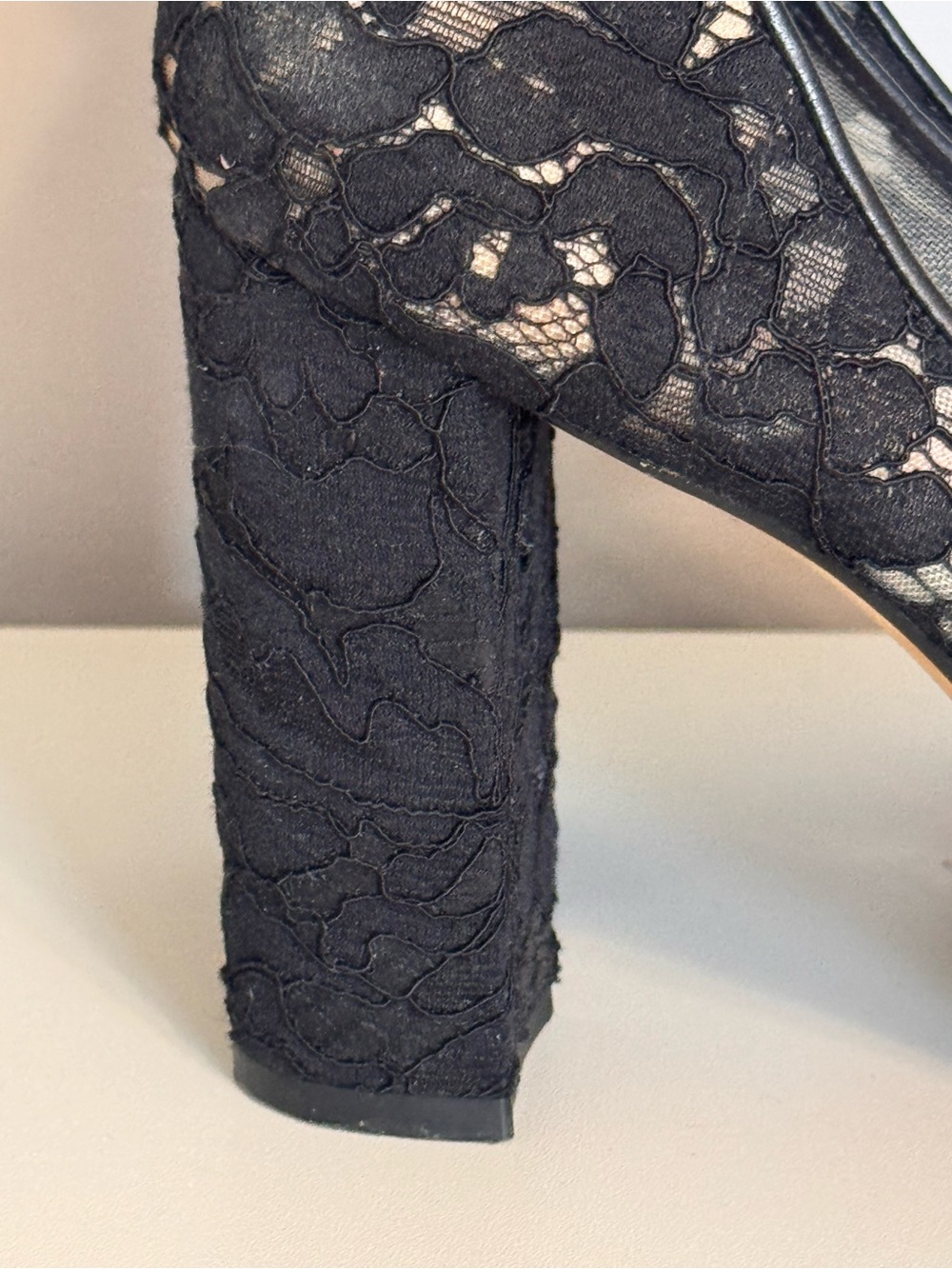Kate Spade New York Black Lace Ankle Strap Block Heel Pumps 10.5M - Picture 6 of 14